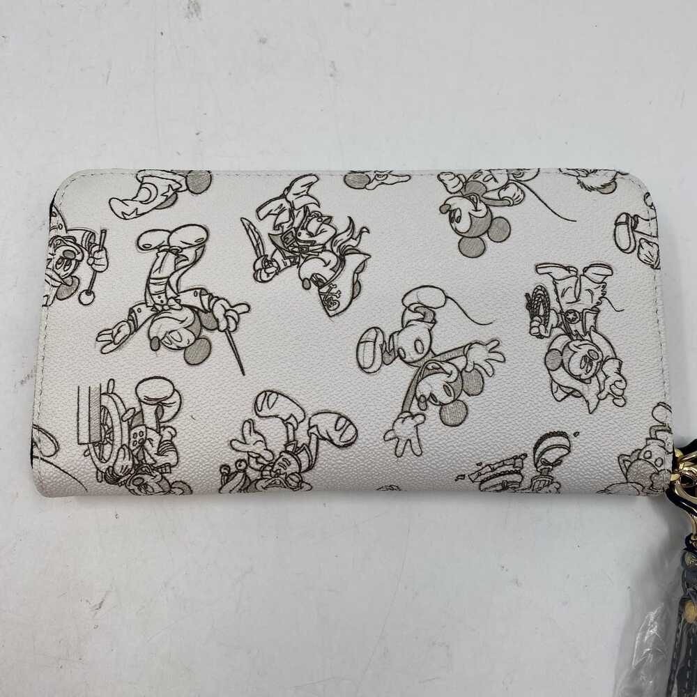 Dooney & Bourke White Black Disney Mickey Mouse Sketches Zip-Around Wallet - Picture 5 of 6
